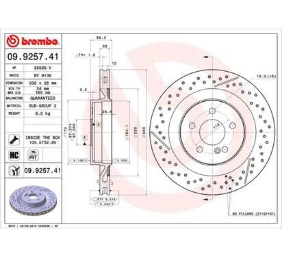 09.9257.41
BREMBO
Tarcza hamulcowa
