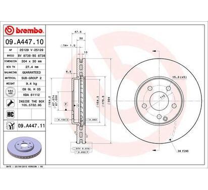 09.A447.11
BREMBO
Tarcza hamulcowa
