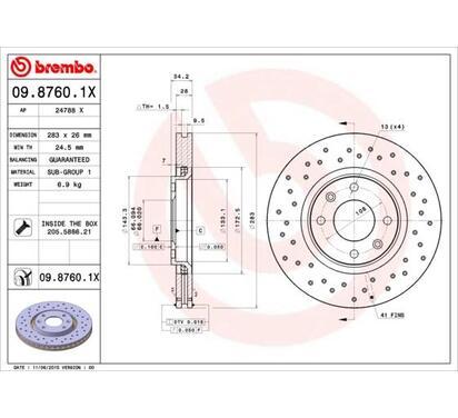 09.8760.1X
BREMBO
Tarcza hamulcowa
