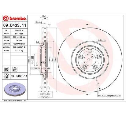 09.D433.11
BREMBO
Tarcza hamulcowa
