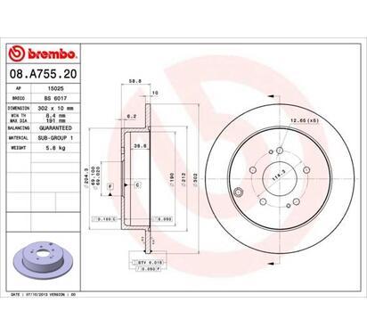 08.A755.20
BREMBO
Tarcza hamulcowa
