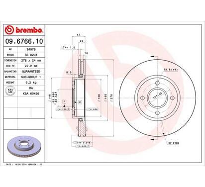 09.6766.10
BREMBO
Tarcza hamulcowa
