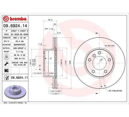 09.6924.11
BREMBO
Tarcza hamulcowa
