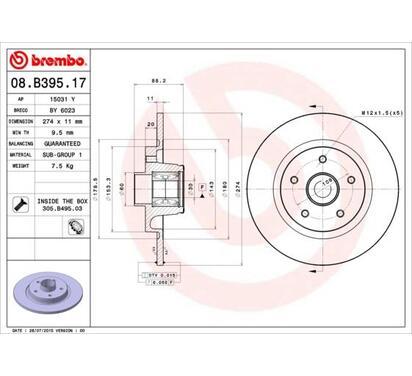 08.B395.17
BREMBO
Tarcza hamulcowa
