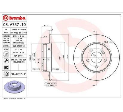 08.A737.11
BREMBO
Tarcza hamulcowa
