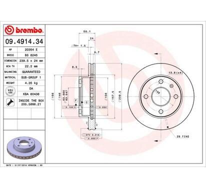 09.4914.34
BREMBO
Tarcza hamulcowa
