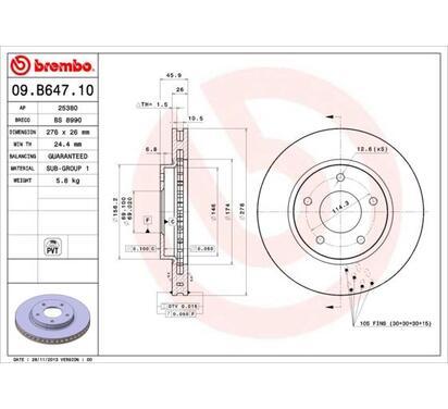 09.B647.11
BREMBO
Tarcza hamulcowa
