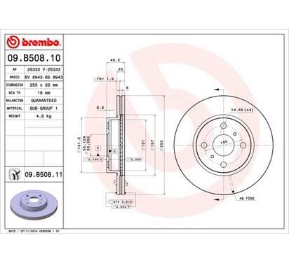 09.B508.11
BREMBO
Tarcza hamulcowa
