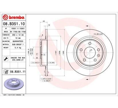 08.B351.11
BREMBO
Tarcza hamulcowa
