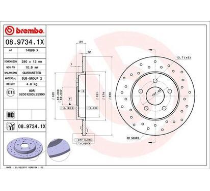 08.9734.1X
BREMBO
Tarcza hamulcowa
