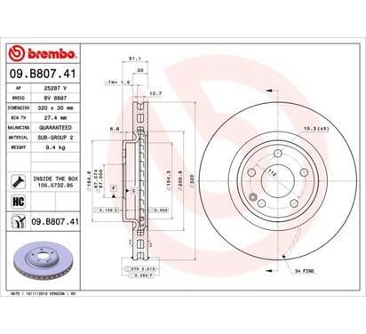 09.B807.41
BREMBO
Tarcza hamulcowa
