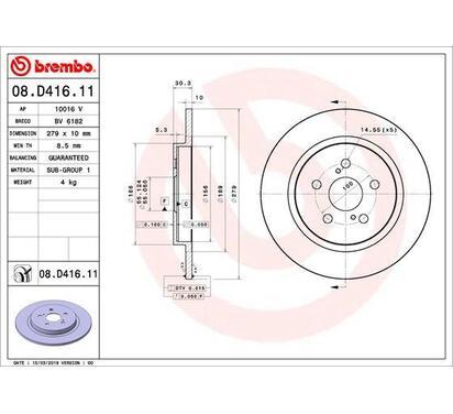 08.D416.11
BREMBO
Tarcza hamulcowa
