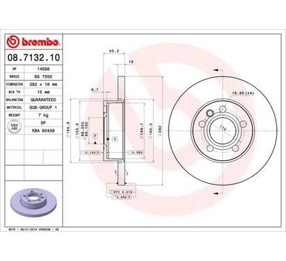 08.7132.10
BREMBO
Tarcza hamulcowa
