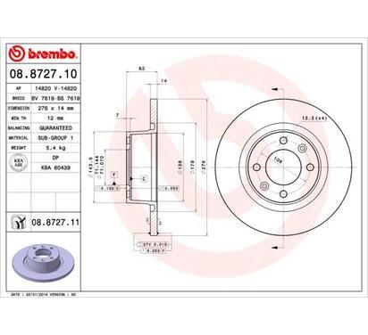 08.8727.11
BREMBO
Tarcza hamulcowa
