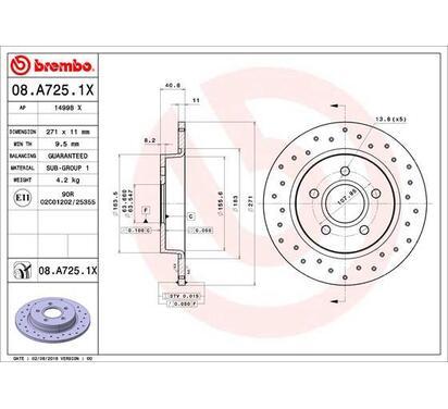 08.A725.1X
BREMBO
Tarcza hamulcowa
