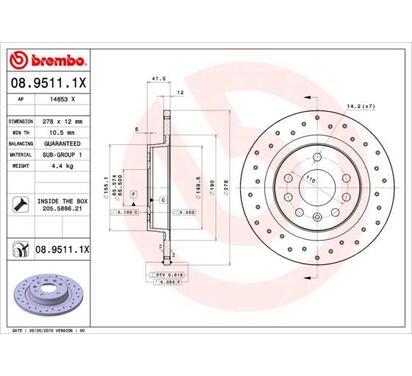 08.9511.1X
BREMBO
Tarcza hamulcowa
