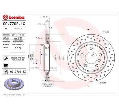 09.7702.1X
BREMBO
Tarcza hamulcowa
