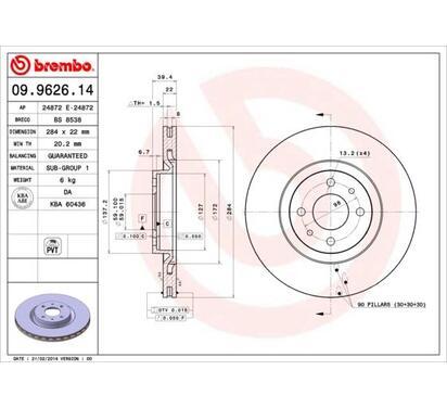 09.9626.14
BREMBO
Tarcza hamulcowa
