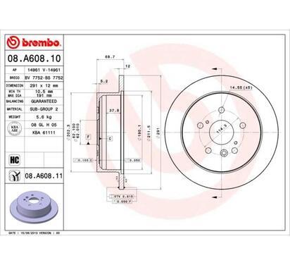 08.A608.11
BREMBO
Tarcza hamulcowa
