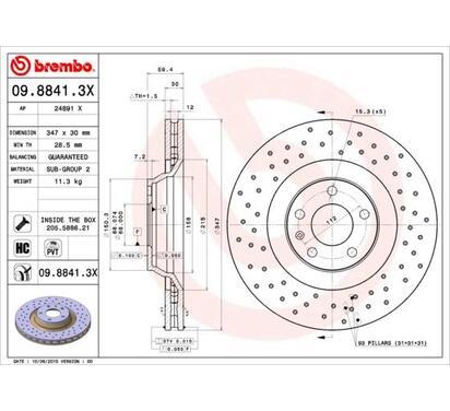 09.8841.3X
BREMBO
Tarcza hamulcowa
