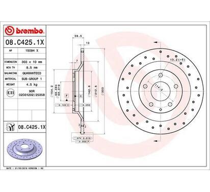 08.C425.1X
BREMBO
Tarcza hamulcowa
