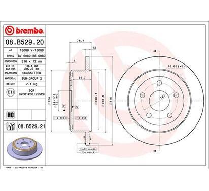 08.B529.21
BREMBO
Tarcza hamulcowa
