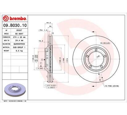 09.B030.10
BREMBO
Tarcza hamulcowa
