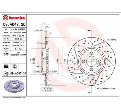 09.A047.21
BREMBO
Tarcza hamulcowa
