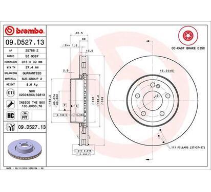 09.D527.13
BREMBO
Tarcza hamulcowa
