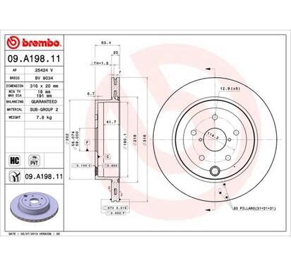 09.A198.11
BREMBO
Tarcza hamulcowa
