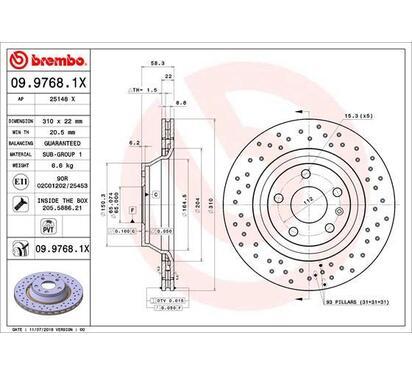 09.9768.1X
BREMBO
Tarcza hamulcowa
