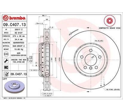 09.C407.13
BREMBO
Tarcza hamulcowa
