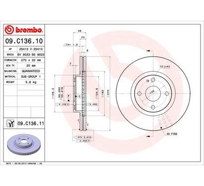 09.C136.11
BREMBO
Tarcza hamulcowa
