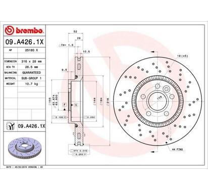 09.A426.1X
BREMBO
Tarcza hamulcowa
