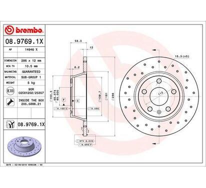 08.9769.1X
BREMBO
Tarcza hamulcowa
