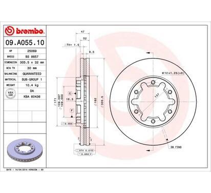 09.A055.10
BREMBO
Tarcza hamulcowa
