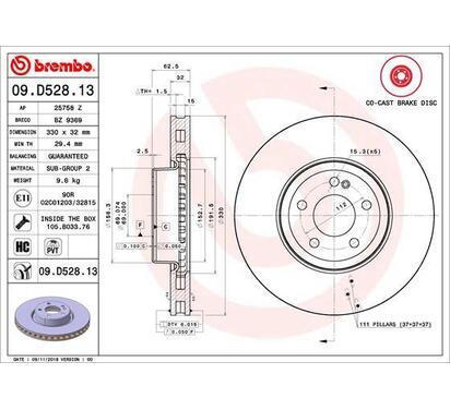 09.D528.13
BREMBO
Tarcza hamulcowa
