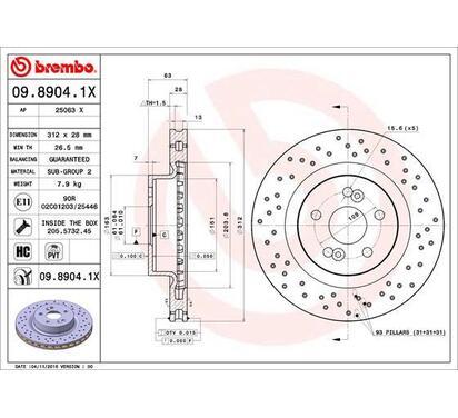 09.8904.1X
BREMBO
Tarcza hamulcowa
