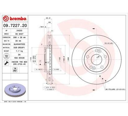 09.7227.20
BREMBO
Tarcza hamulcowa
