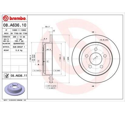 08.A636.11
BREMBO
Tarcza hamulcowa
