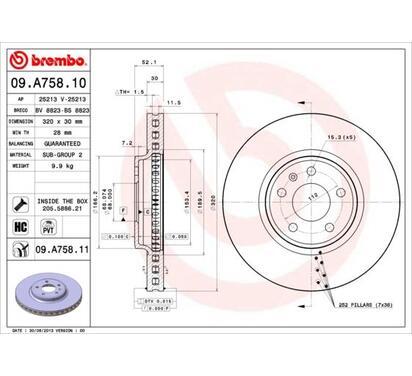 09.A758.11
BREMBO
Tarcza hamulcowa
