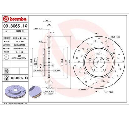 09.8665.1X
BREMBO
Tarcza hamulcowa
