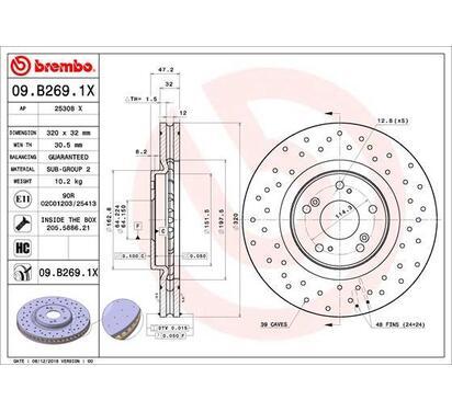 09.B269.1X
BREMBO
Tarcza hamulcowa
