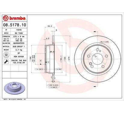 08.5178.10
BREMBO
Tarcza hamulcowa
