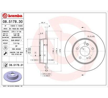 08.5178.31
BREMBO
Tarcza hamulcowa
