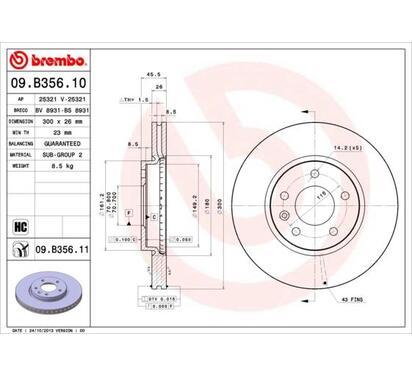 09.B356.11
BREMBO
Tarcza hamulcowa
