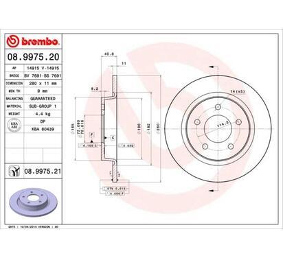 08.9975.21
BREMBO
Tarcza hamulcowa
