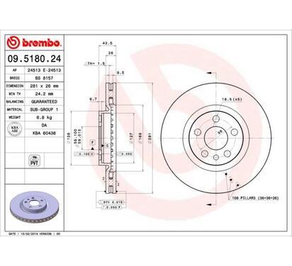 09.5180.24
BREMBO
Tarcza hamulcowa
