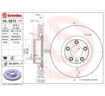 09.9870.11
BREMBO
Tarcza hamulcowa
