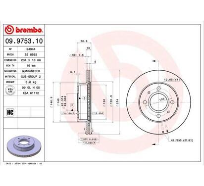 09.9753.10
BREMBO
Tarcza hamulcowa
